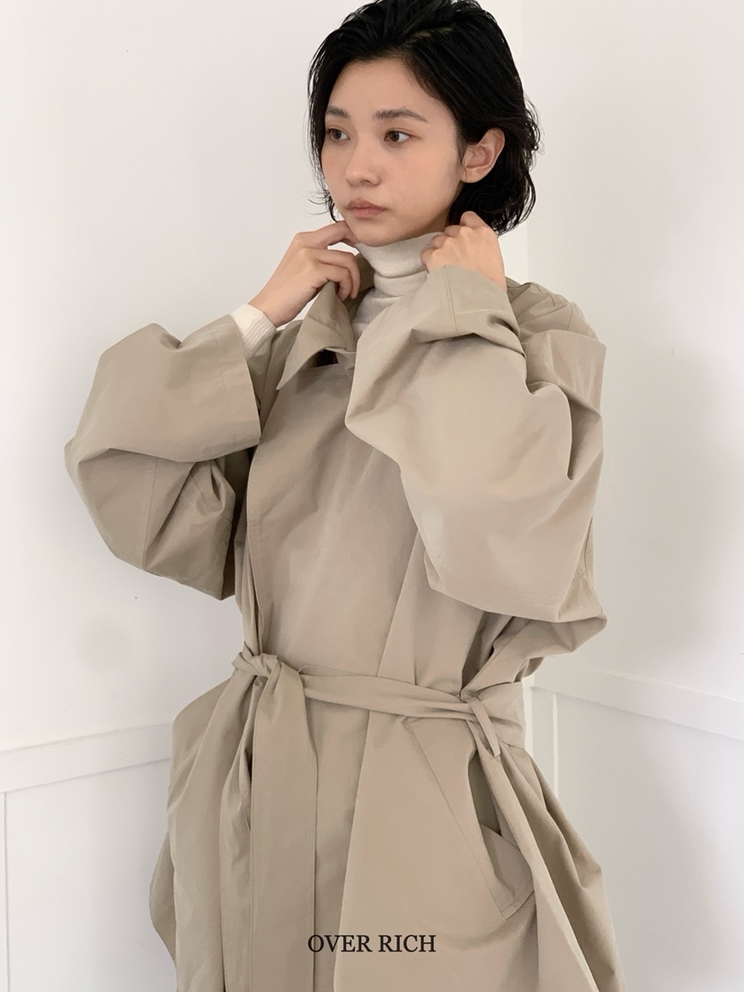 OVER RICH韓國代購㊣女裝新品休閑真品熱賣25秋冬夾克含腰帶OVER RICH夾克