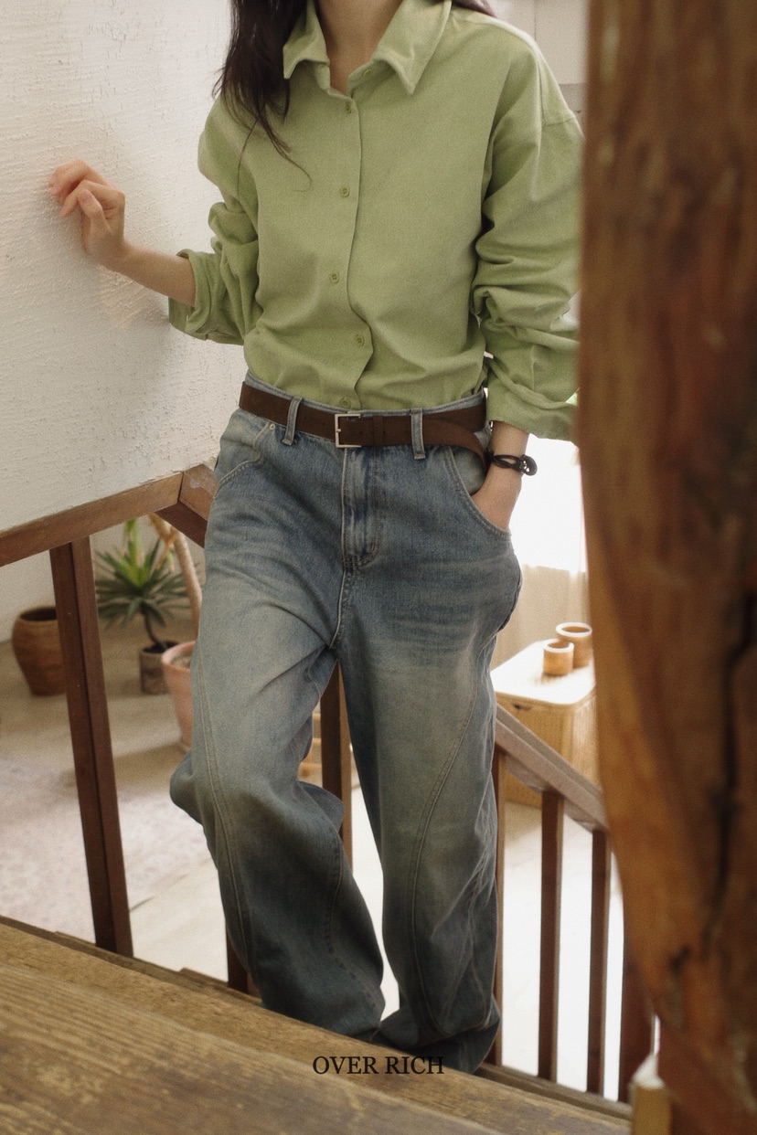 OVER RICH韓國直郵㊣女士新款真品熱賣25秋冬人氣襯衫蕾絲衫OVER RICH襯衫/蕾絲衫