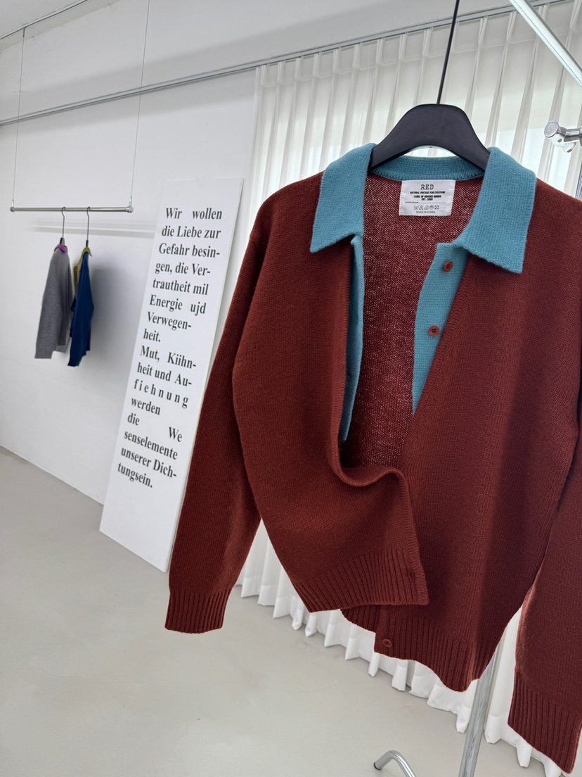 RED-A東大門㊣實拍女士新品25秋冬休閑真品熱賣針織衫開衫RED-A針織衫圖色3