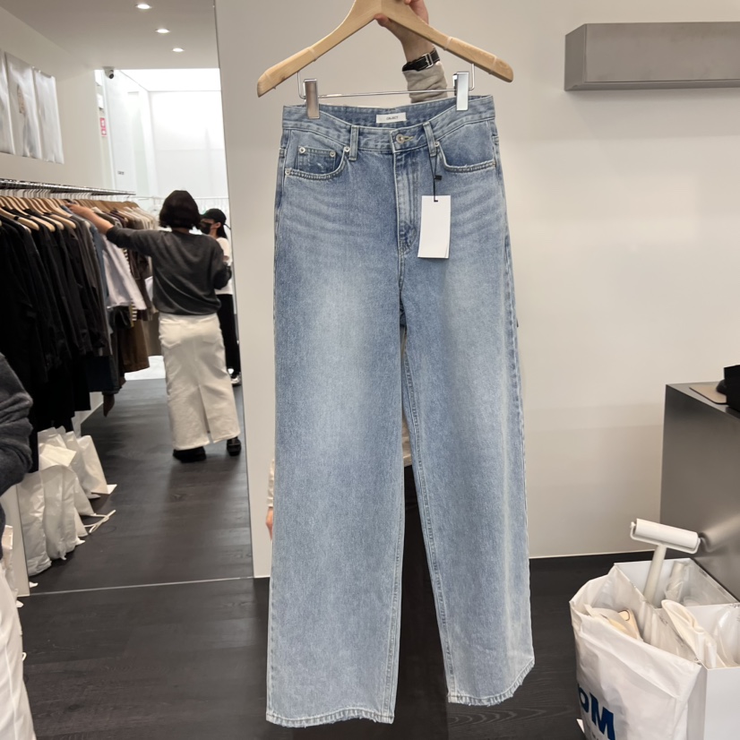 OBJECT韓國代購㊣女士新品推薦25秋冬熱賣職業人氣休閑牛仔褲OBJECT牛仔褲圖色1