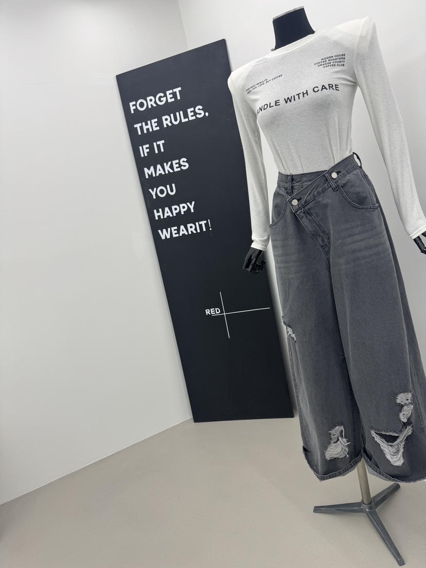 RED-A韓國代購㊣女裝新款25秋冬職業推薦休閑真品時尚牛仔褲RED-A牛仔褲