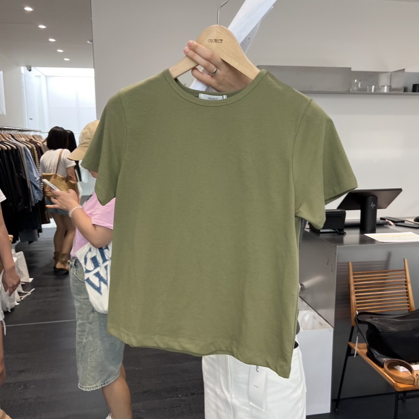OBJECT東大門㊣代購女士新品職業推薦休閑人氣熱賣時尚真品T恤OBJECTT恤圖色4