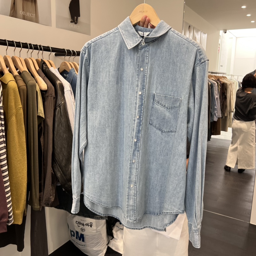 OBJECT韓國代購㊣女裝新款真品25秋冬休閑推薦職業襯衫蕾絲衫OBJECT襯衫/蕾絲衫圖色1