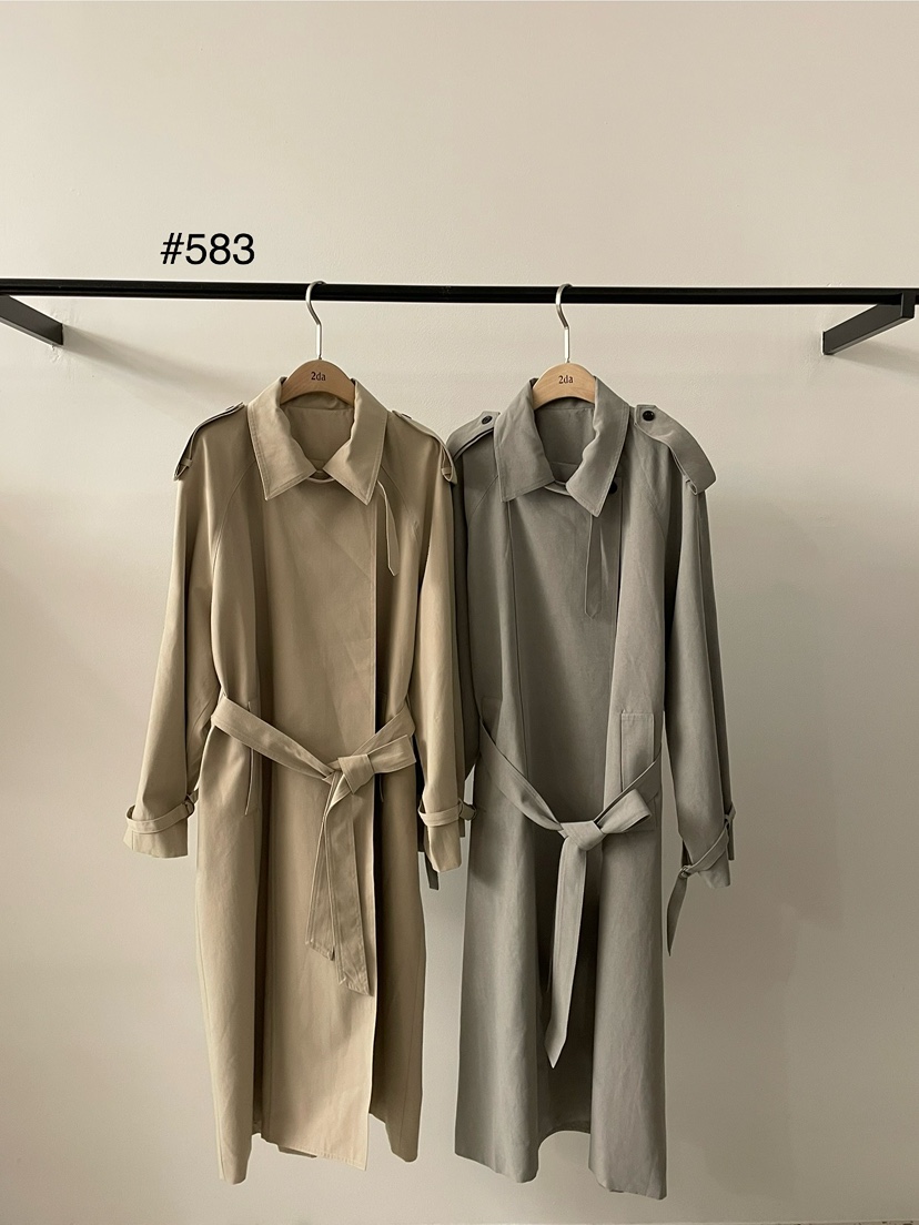 2DA/DARIMI-P韓國代購㊣女裝新品休閑職業長款風衣含腰帶2DA/DARIMI-P長款風衣