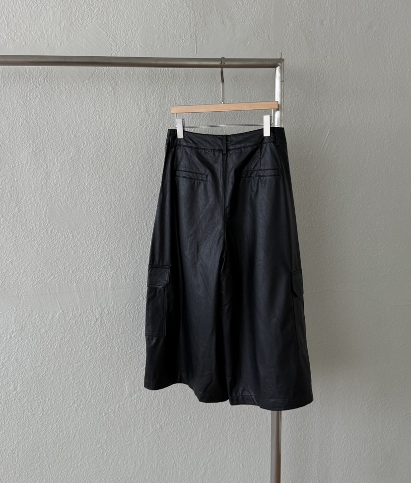 TWENTY FOUR SEVEN24-7東大門㊣實拍女裝新品25秋冬長裙口袋皮革短款TEWNTY FOUR SEVEN24-7長裙