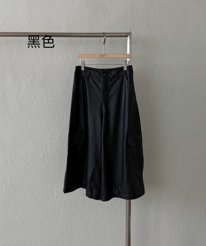 TWENTY FOUR SEVEN24-7東大門㊣實拍女裝新品25秋冬長裙口袋皮革短款TEWNTY FOUR SEVEN24-7長裙圖色1