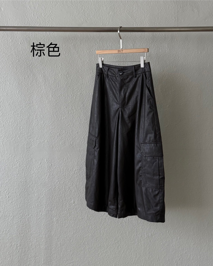 TWENTY FOUR SEVEN24-7東大門㊣實拍女裝新品25秋冬長裙口袋皮革短款TEWNTY FOUR SEVEN24-7長裙圖色2