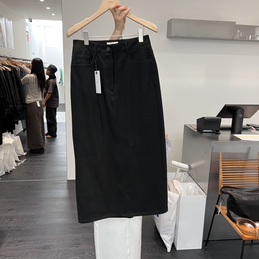 OBJECT韓國代購㊣女裝新品職業真品25秋冬時尚長裙不含腰帶OBJECT長裙圖色2