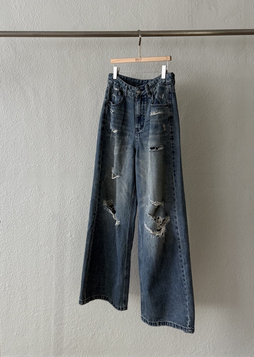 TWENTY FOUR SEVEN24-7韓國直郵㊣女裝新品人氣休閑牛仔褲TEWNTY FOUR SEVEN24-7牛仔褲圖色1