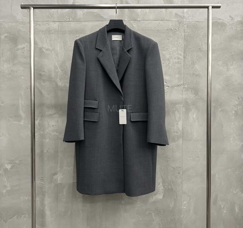 MUTE-P東大門㊣直郵女士新品人氣熱賣職業時尚25秋冬長款風衣MUTE長款風衣圖色2