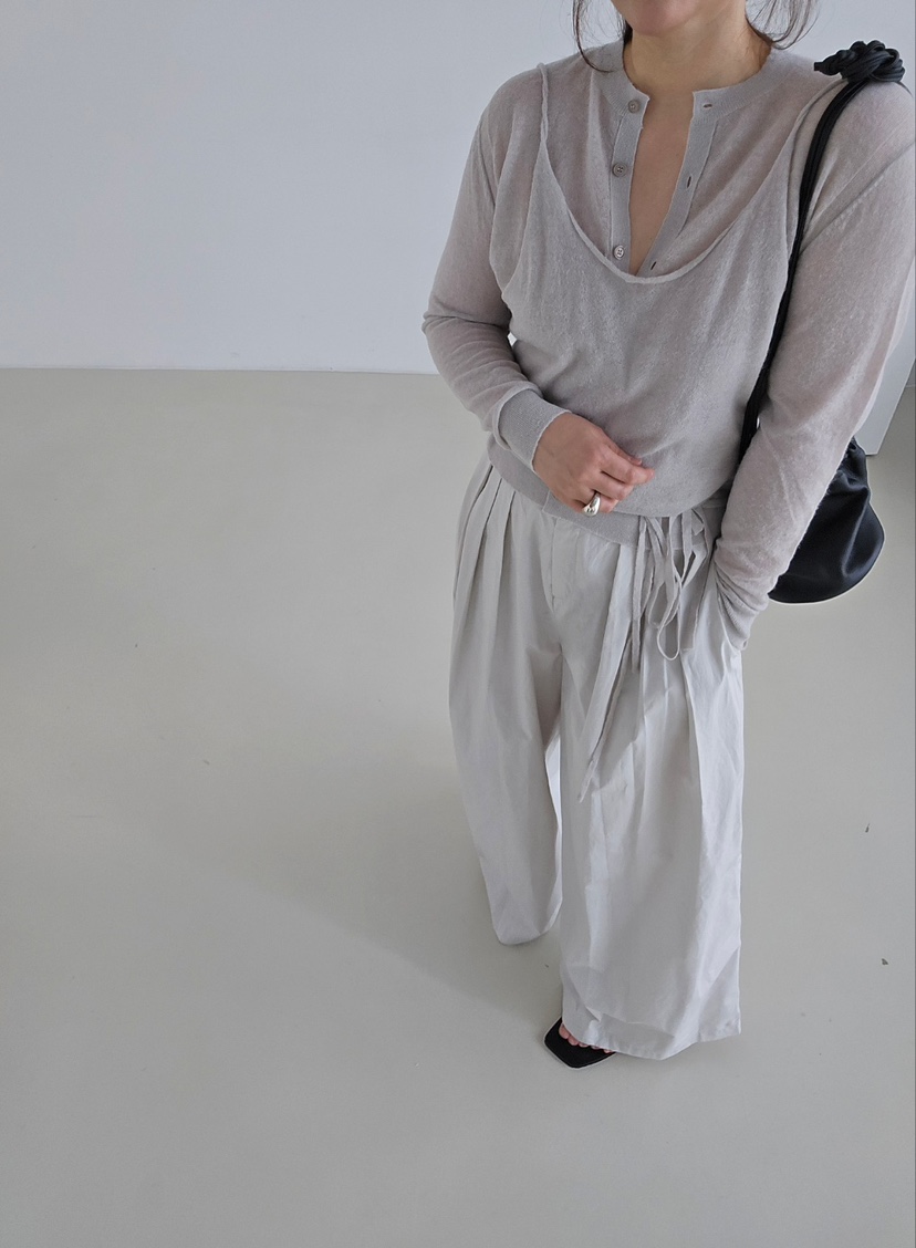 J SHOP韓國代購㊣女士新品推薦25秋冬針織衫含腰繩透視開衫J_SHOP針織衫