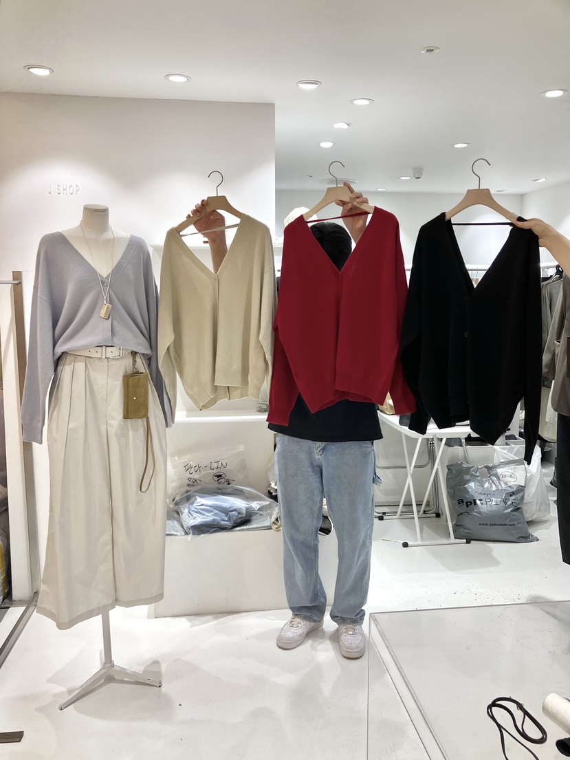 J SHOP東大門㊣代購女士新品熱賣真品休閑針織衫V領羊毛開衫J_SHOP針織衫