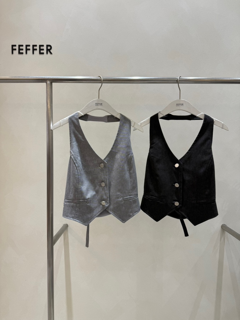 FEFFER東大門㊣實拍女裝新品真品時尚25秋冬推薦職業人氣馬甲FEFFER馬甲