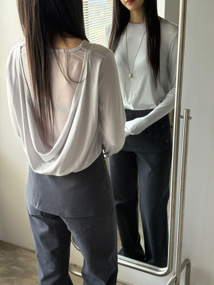 Verbena東大門㊣代購女裝新品真品職業時尚人氣長袖T恤雪紡Verbena長袖T恤