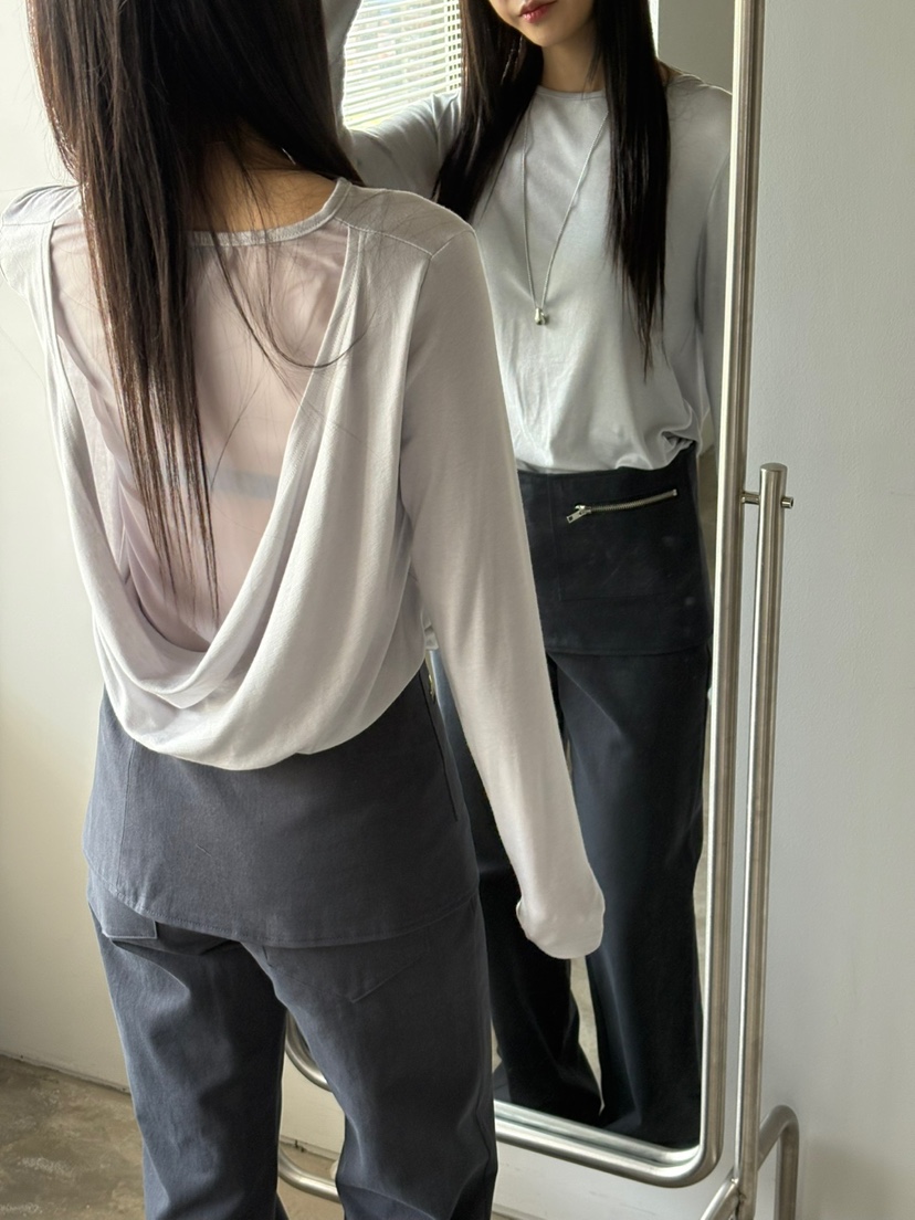Verbena東大門㊣代購女裝新品真品職業時尚人氣長袖T恤雪紡Verbena長袖T恤