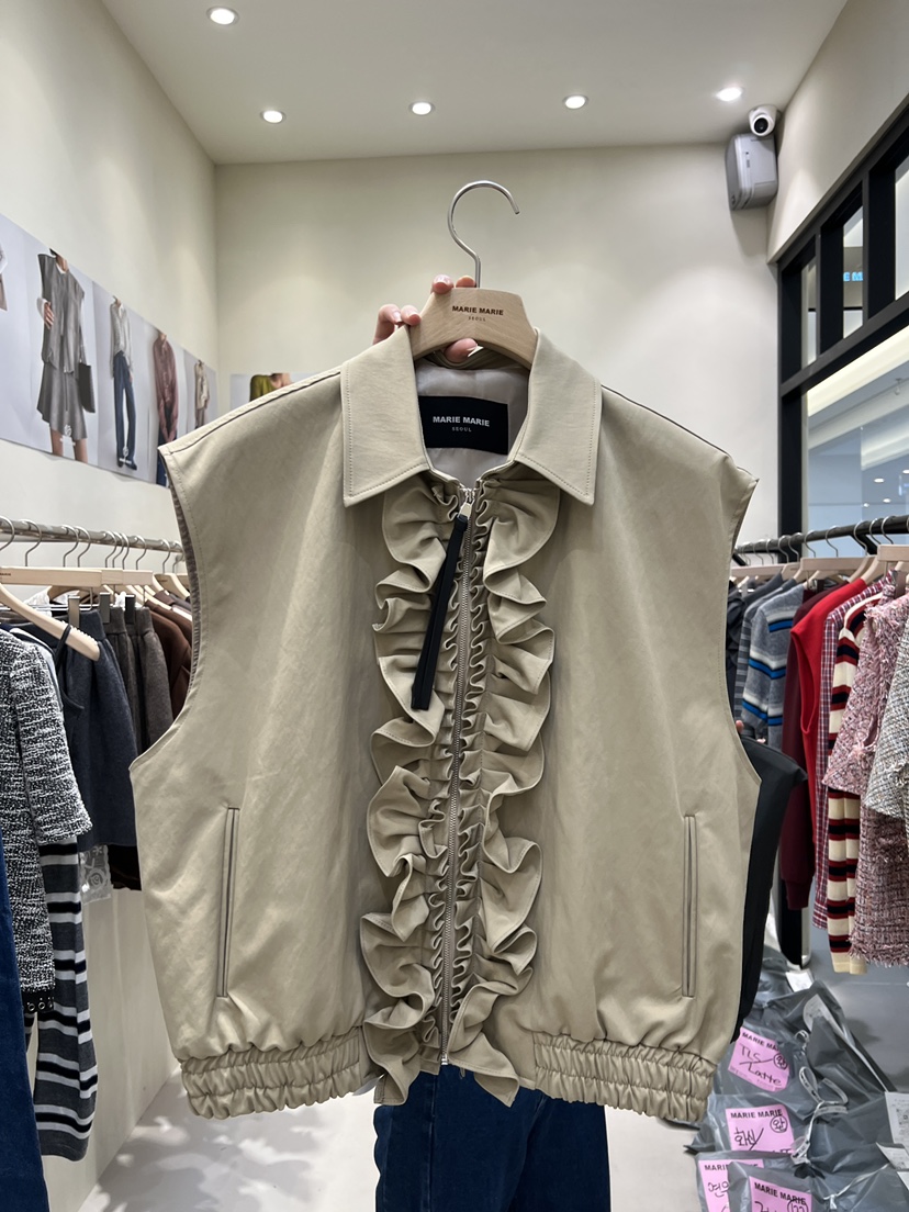 MARIE MARIE東大門㊣代購女士新品熱賣人氣職業馬甲荷葉邊MARIE MARIE馬甲圖色1