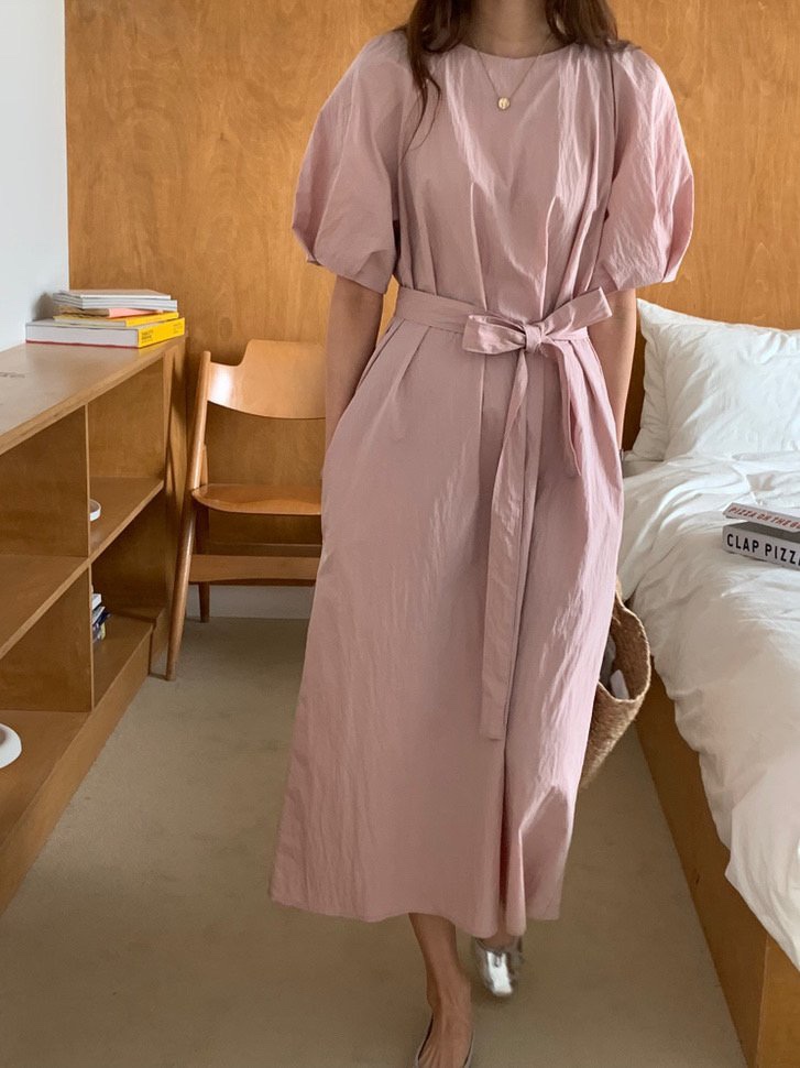 DAMBER韓國代購㊣女裝新款真品人氣熱賣職業推薦連衣裙含腰帶DAMBER連衣裙圖色3