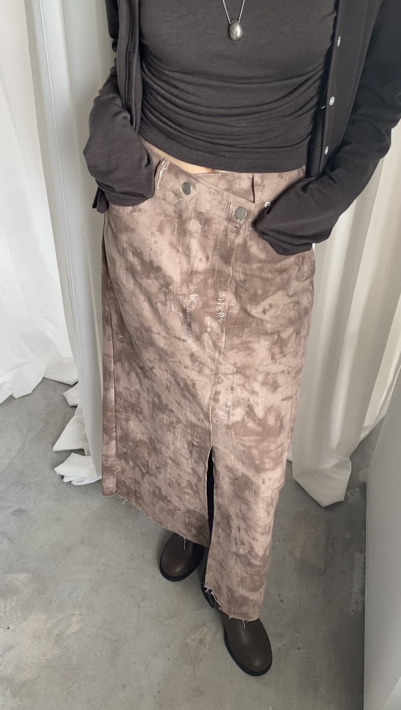 N BROWN韓國直郵㊣女裝新品推薦時尚休閑25秋冬職業熱賣長裙N BROWN長裙