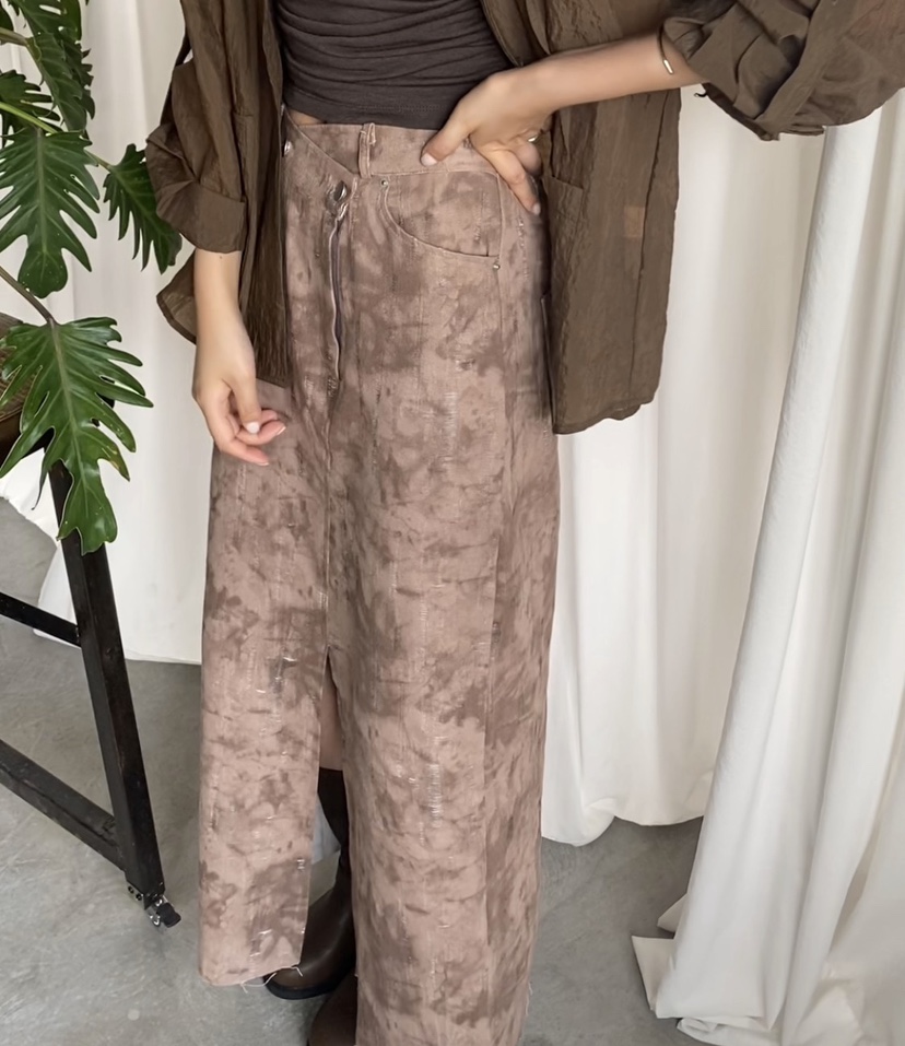 N BROWN韓國直郵㊣女裝新品推薦時尚休閑25秋冬職業熱賣長裙N BROWN長裙圖色2