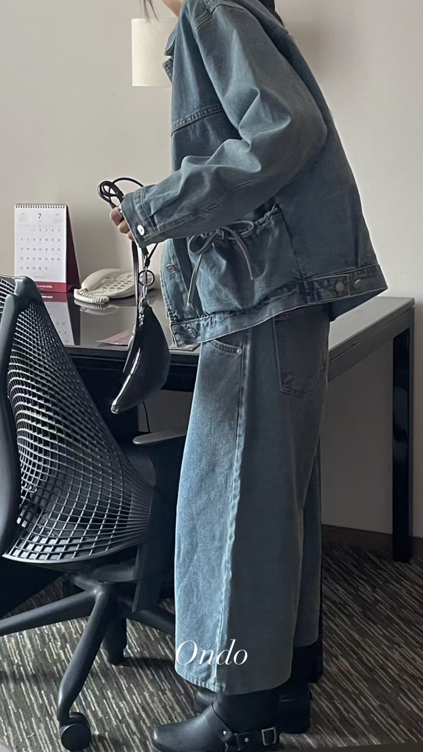 ONDO-P韓國直郵㊣女裝新品休閑職業推薦25秋冬熱賣時尚牛仔褲ONDO-P牛仔褲