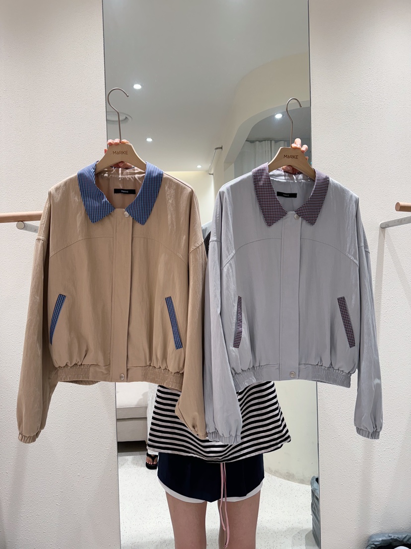 MARKE-P韓國直郵㊣女裝新品人氣推薦時尚真品職業夾克格紋MARKE-P夾克