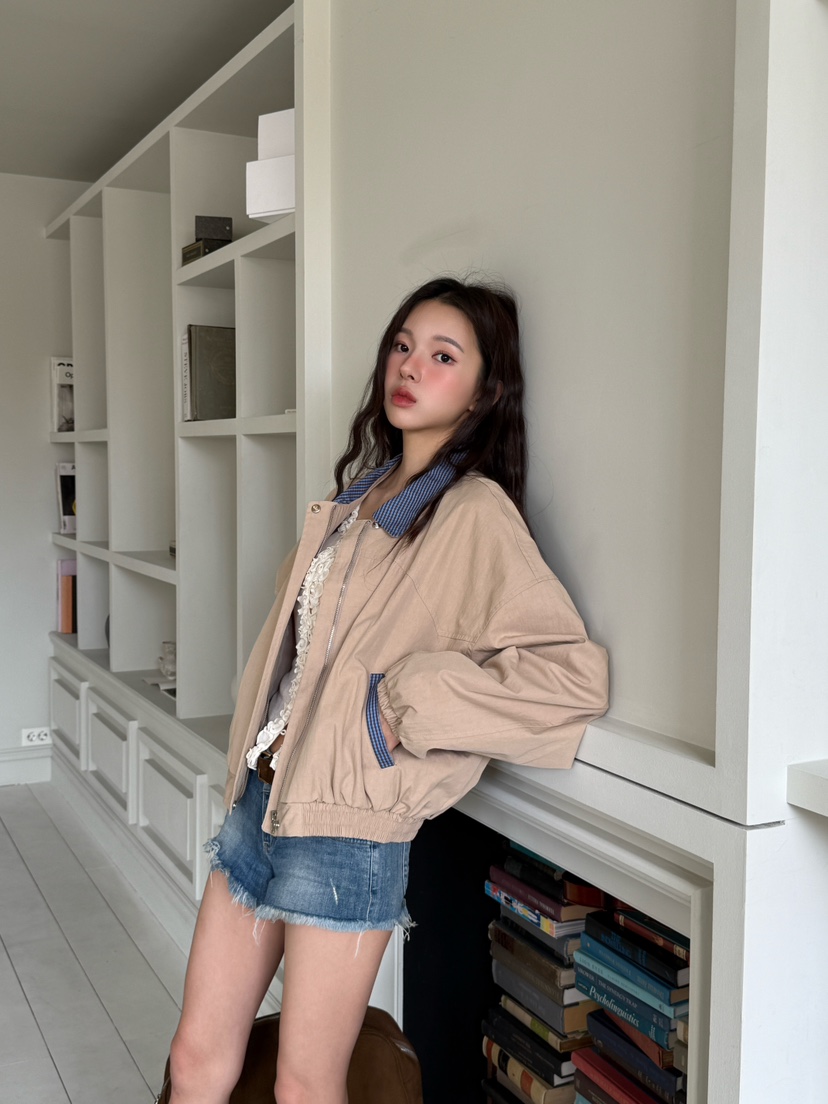 MARKE-P韓國直郵㊣女裝新品人氣推薦時尚真品職業夾克格紋MARKE-P夾克