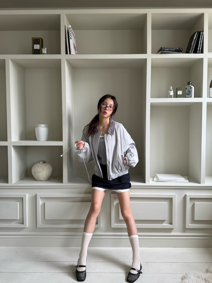 MARKE-P韓國直郵㊣女裝新品人氣推薦時尚真品職業夾克格紋MARKE-P夾克