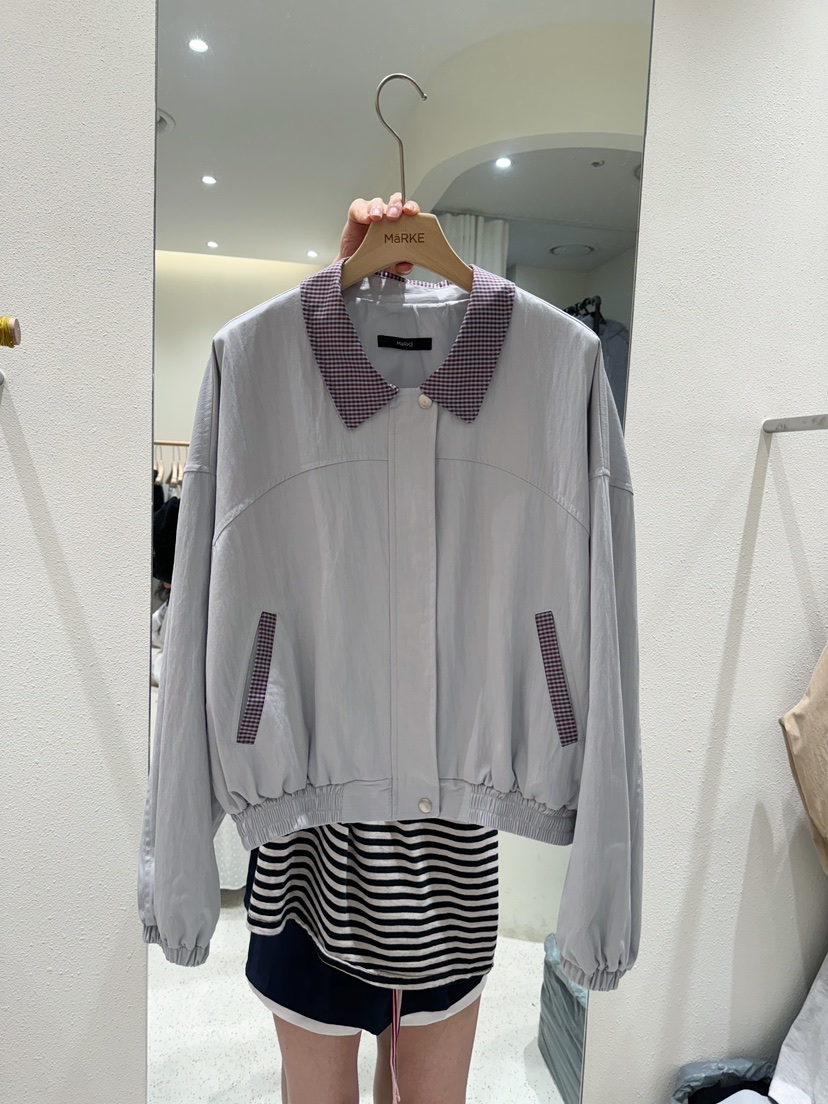 MARKE-P韓國直郵㊣女裝新品人氣推薦時尚真品職業夾克格紋MARKE-P夾克圖色2
