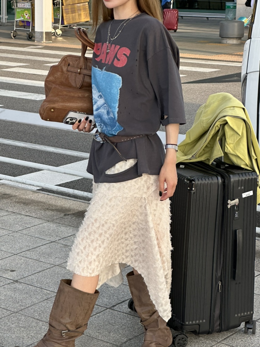 ZEROZERO韓國代購㊣女裝新品推薦半身裙中短裙不含腰帶花朵ZEROZERO半身裙/中短裙