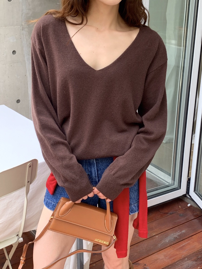 VERANDA東大門㊣直郵女士新品時尚人氣休閑25秋冬針織衫V領VERANDA針織衫