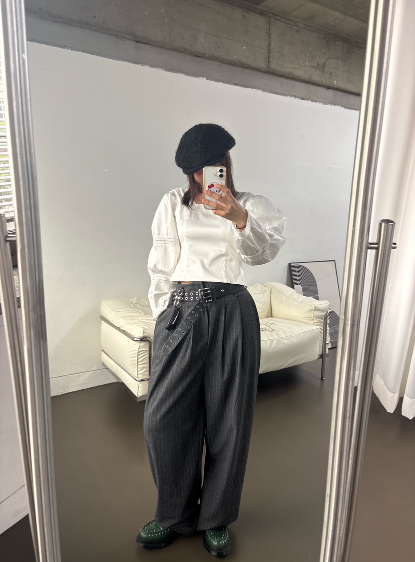 PLATFORM-L東大門㊣代購女裝新款25秋冬推薦襯衫蕾絲衫可愛的PLATFORM襯衫/蕾絲衫