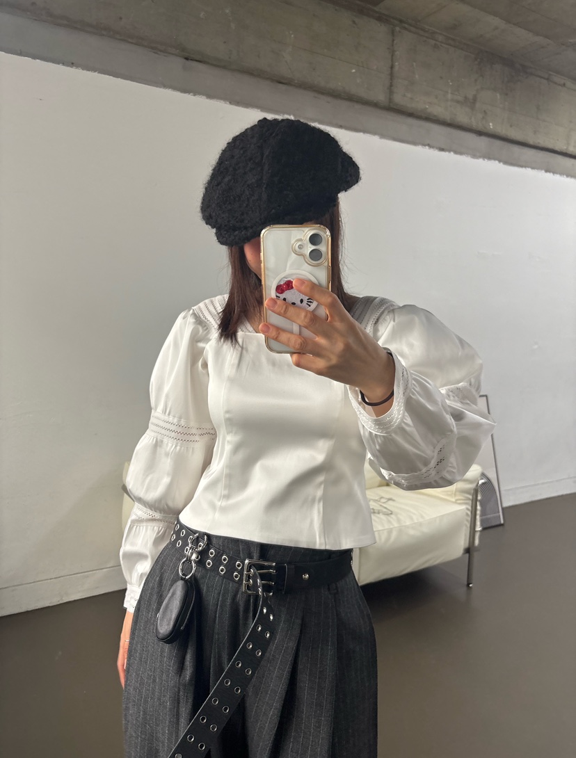 PLATFORM-L東大門㊣代購女裝新款25秋冬推薦襯衫蕾絲衫可愛的PLATFORM襯衫/蕾絲衫