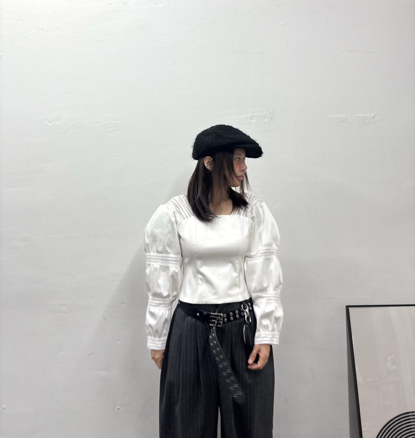 PLATFORM-L東大門㊣代購女裝新款25秋冬推薦襯衫蕾絲衫可愛的PLATFORM襯衫/蕾絲衫