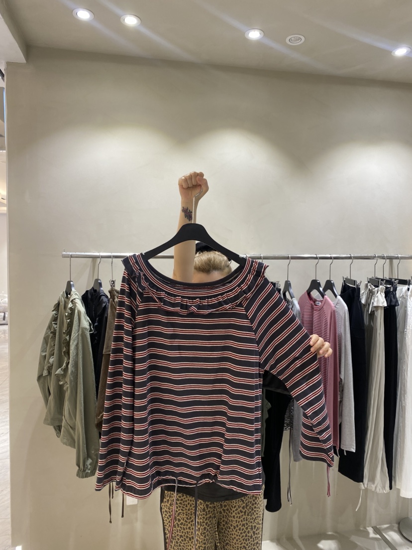 LUMEN-P東大門㊣代購女士新款真品人氣時尚休閑長袖T恤露肩LUMEN-P長袖T恤