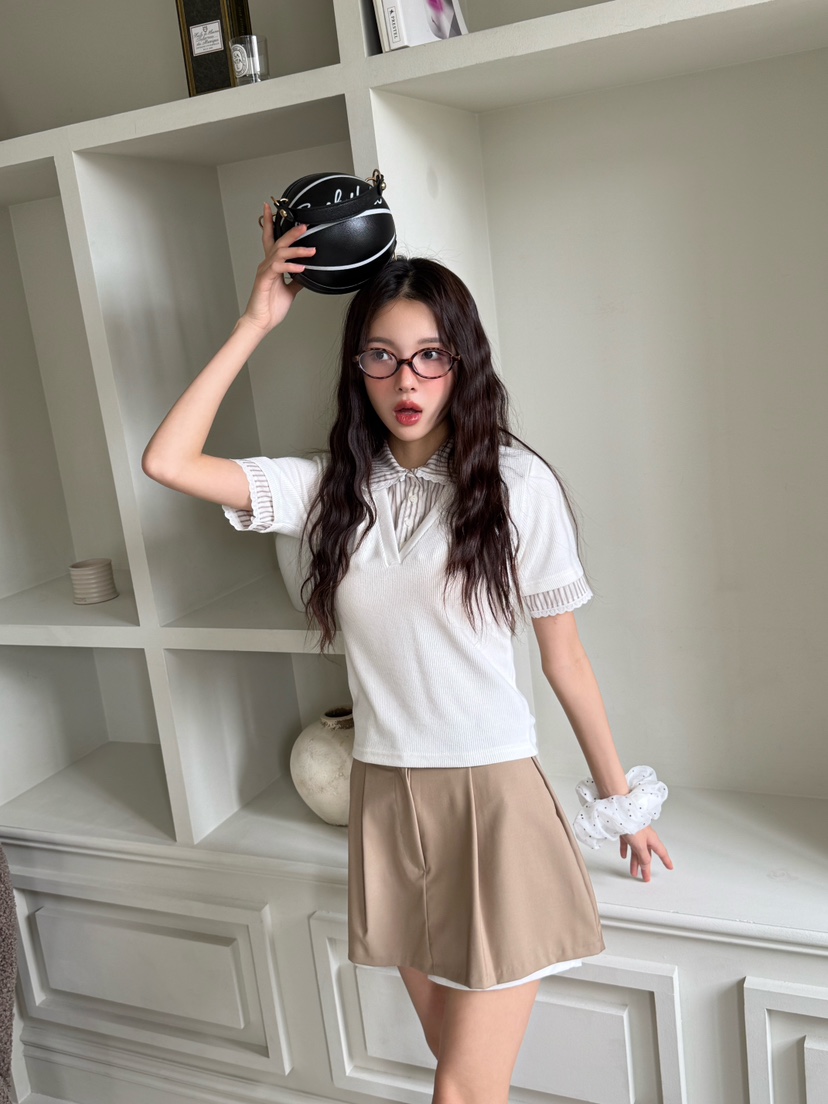 MARKE-P韓國直郵㊣女裝新款推薦熱賣時尚休閑職業人氣T恤條紋MARKE-PT恤