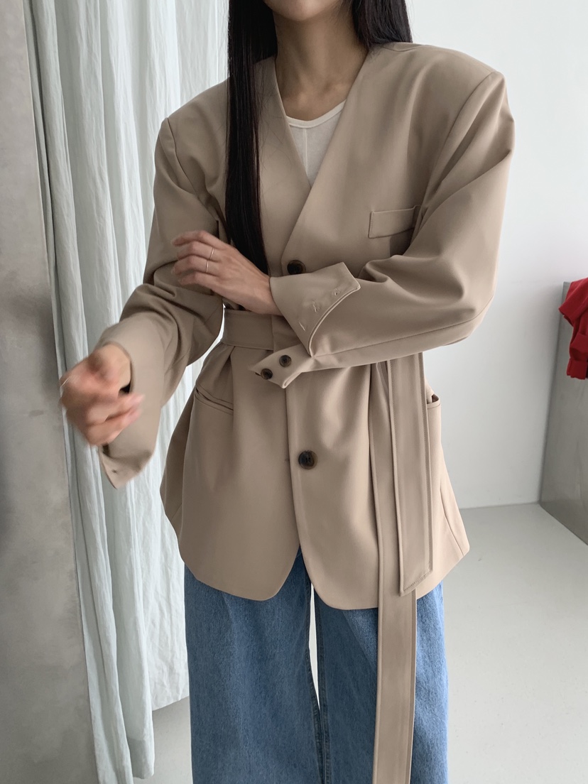 COME OPEN東大門㊣直郵女士新款職業人氣25秋冬夾克含腰帶COMP-(COME OPEN)夾克