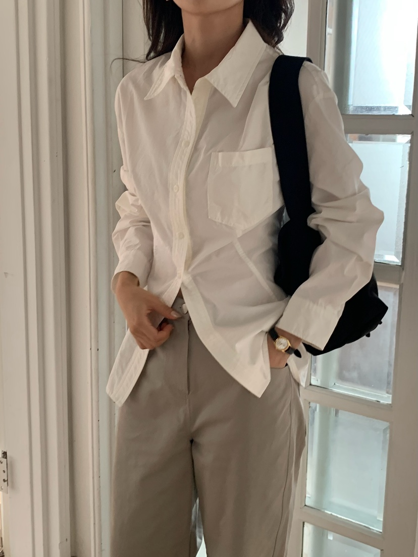 BLEECKER東大門㊣實拍女士新品人氣25秋冬真品襯衫蕾絲衫修身BLEECKER襯衫/蕾絲衫