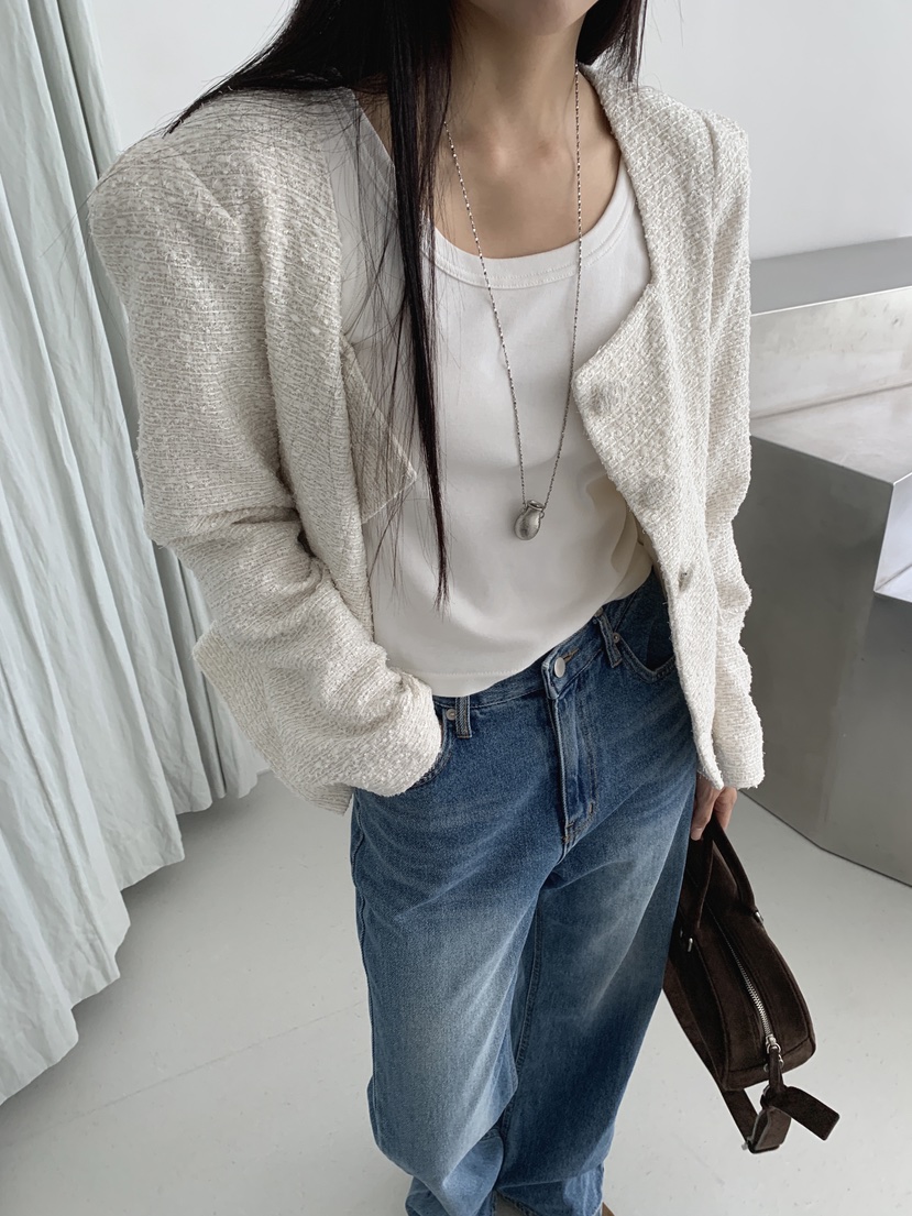 COME OPEN東大門㊣直郵女裝新品時尚真品人氣推薦夾克粗花呢COMP-(COME OPEN)夾克