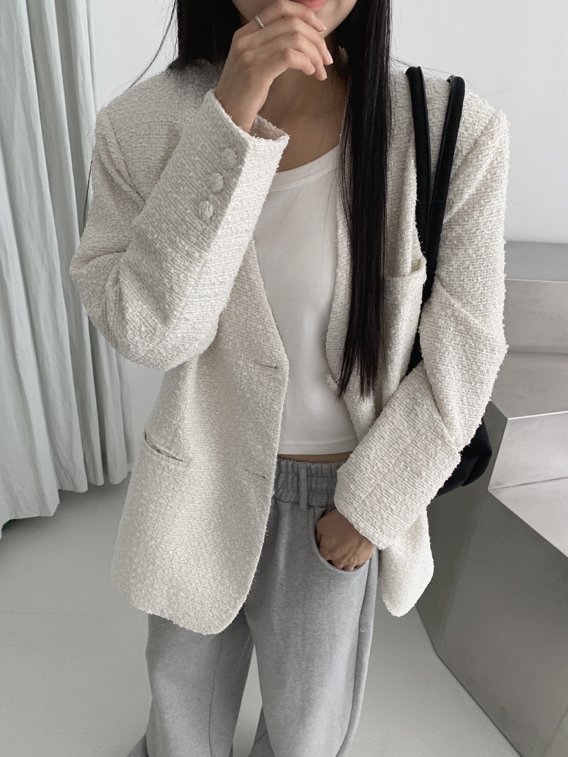 COME OPEN東大門㊣直郵女裝新款25秋冬職業推薦夾克粗花呢COMP-(COME OPEN)夾克