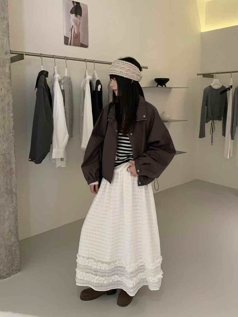 STRAWBERRY韓國代購㊣女裝新品休閑人氣25秋冬時尚熱賣長裙STRAWBERRY長裙