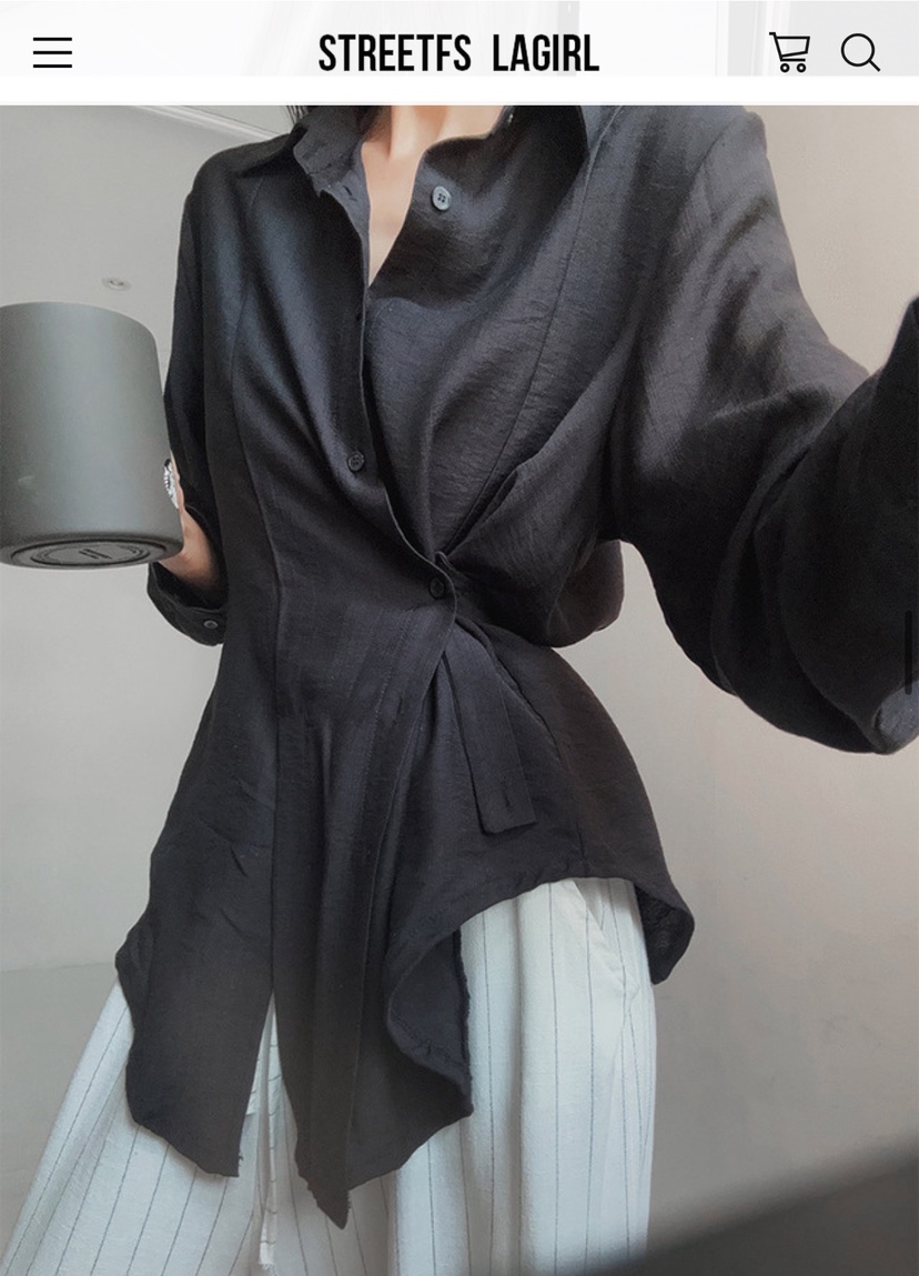 UNA/THE MAY韓國直郵㊣女士新款熱賣襯衫蕾絲衫含腰帶鏤空THEMAY/UNA襯衫/蕾絲衫