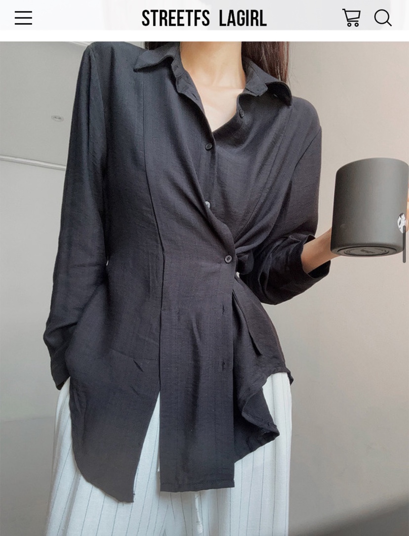 UNA/THE MAY韓國直郵㊣女士新款熱賣襯衫蕾絲衫含腰帶鏤空THEMAY/UNA襯衫/蕾絲衫