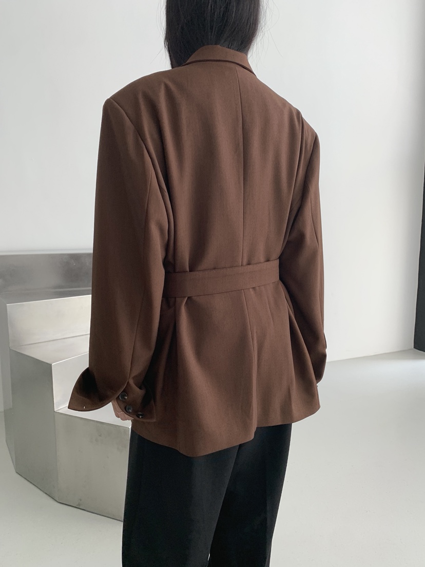 COME OPEN韓國代購㊣女裝新品時尚休閑職業推薦夾克含腰帶COMP-(COME OPEN)夾克