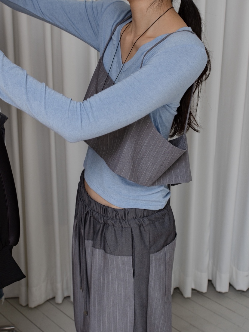 INSSENSE-A東大門㊣直郵女士新款人氣真品長袖T恤V領柔軟修身INSSENSE-A長袖T恤