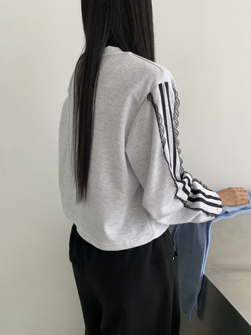 COME OPEN東大門㊣代購女裝新品真品推薦人氣長袖T恤短款蕾絲COMP-(COME OPEN)長袖T恤