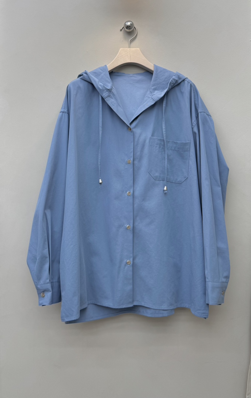 NOTHING東大門㊣代購女士新品人氣休閑職業25秋冬襯衫蕾絲衫連帽NOTHING襯衫/蕾絲衫圖色1