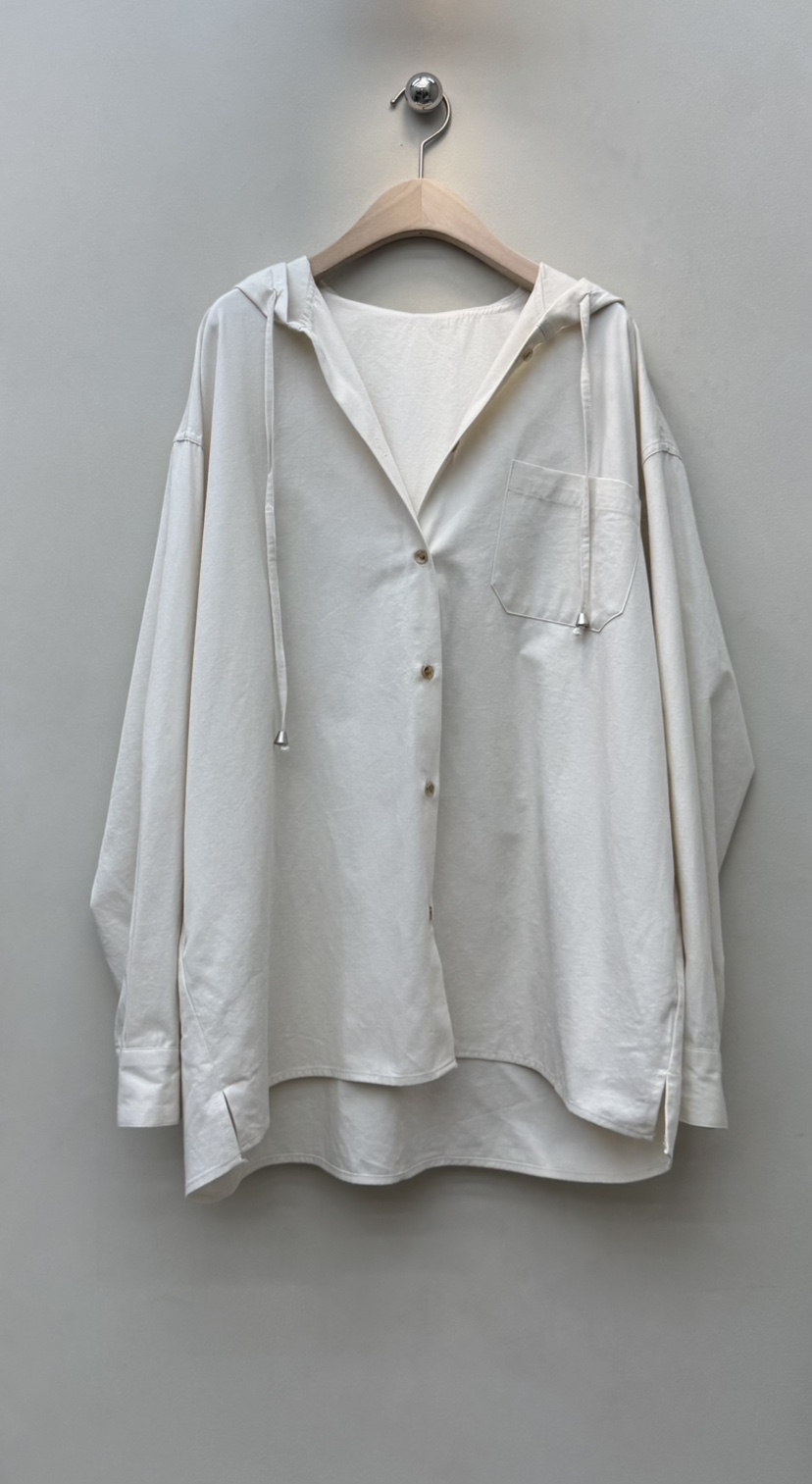 NOTHING東大門㊣代購女士新品人氣休閑職業25秋冬襯衫蕾絲衫連帽NOTHING襯衫/蕾絲衫圖色2