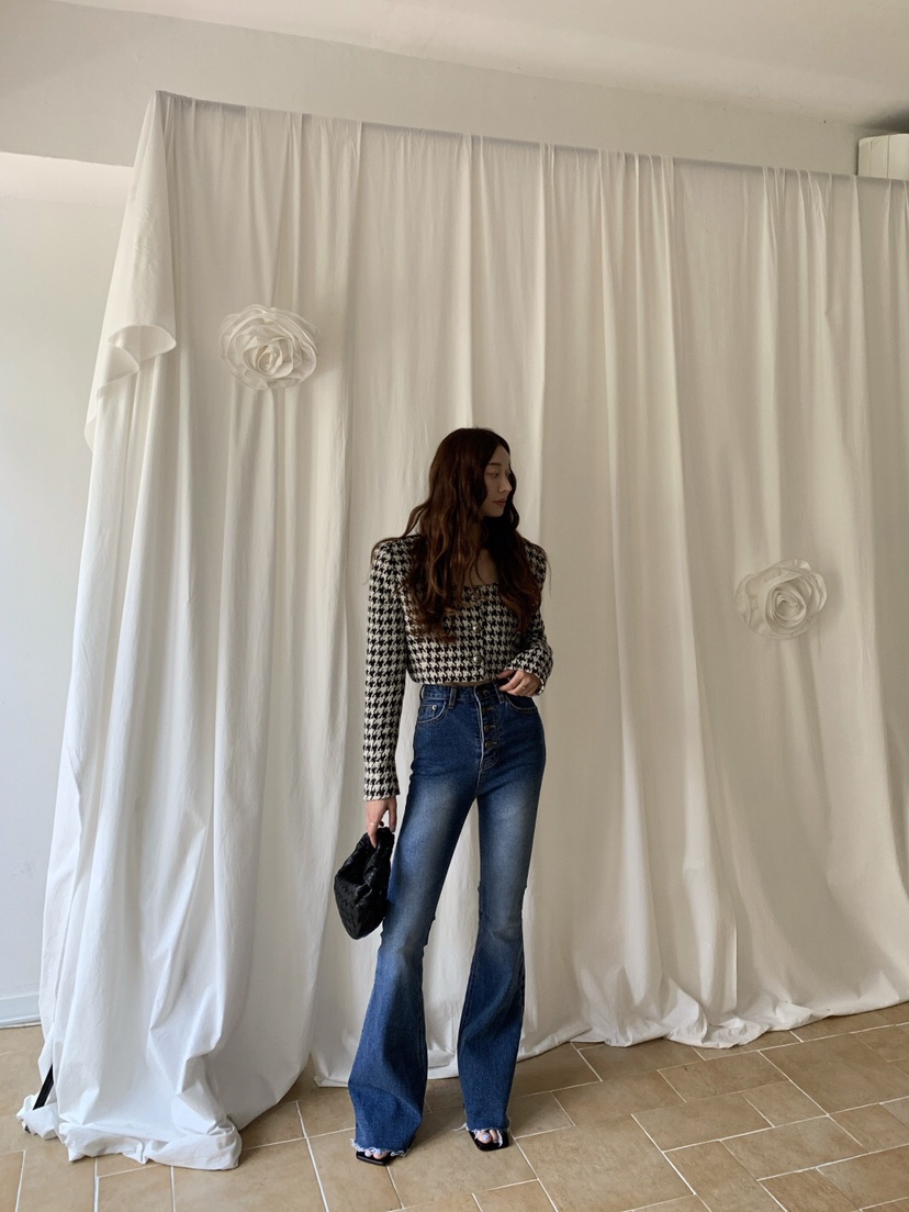 VERANDA東大門㊣代購女裝新款25秋冬真品熱賣時尚牛仔褲紐扣VERANDA牛仔褲
