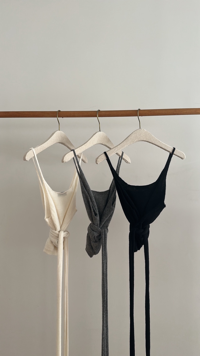 SORBET韓國直郵㊣女裝新品熱賣真品休閑吊帶背心羊駝毛緊身SORBET/flat white吊帶/背心