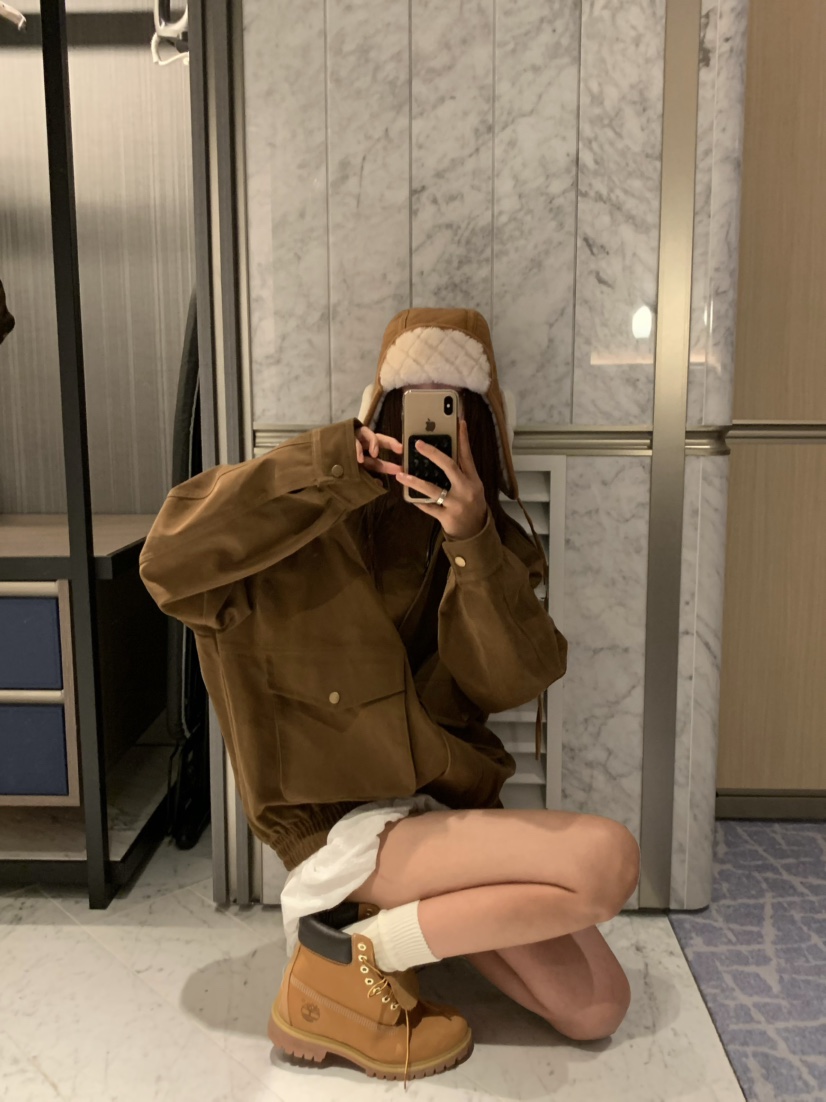 VIRKIN韓國代購㊣女士新品人氣25秋冬休閑真品熱賣夾克絨面革VIRKIN夾克